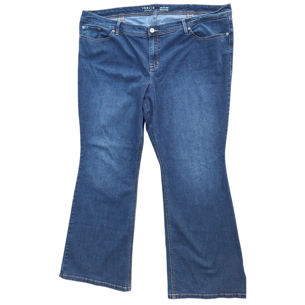 Torrid Luxe Slim Boot Super Stretch Blue Jeans Size 26 Tall Plus size 31" inseam